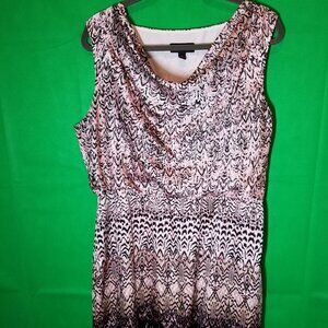 Dana Buchman Large Lined Pink Sleeveless Slit Pockets Cowl Neck Summer Beach